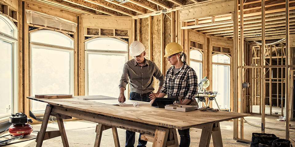 Fenêtres maison en contruction